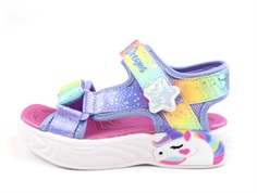 Skechers light pink/multi unicorn dreams sandal with blink